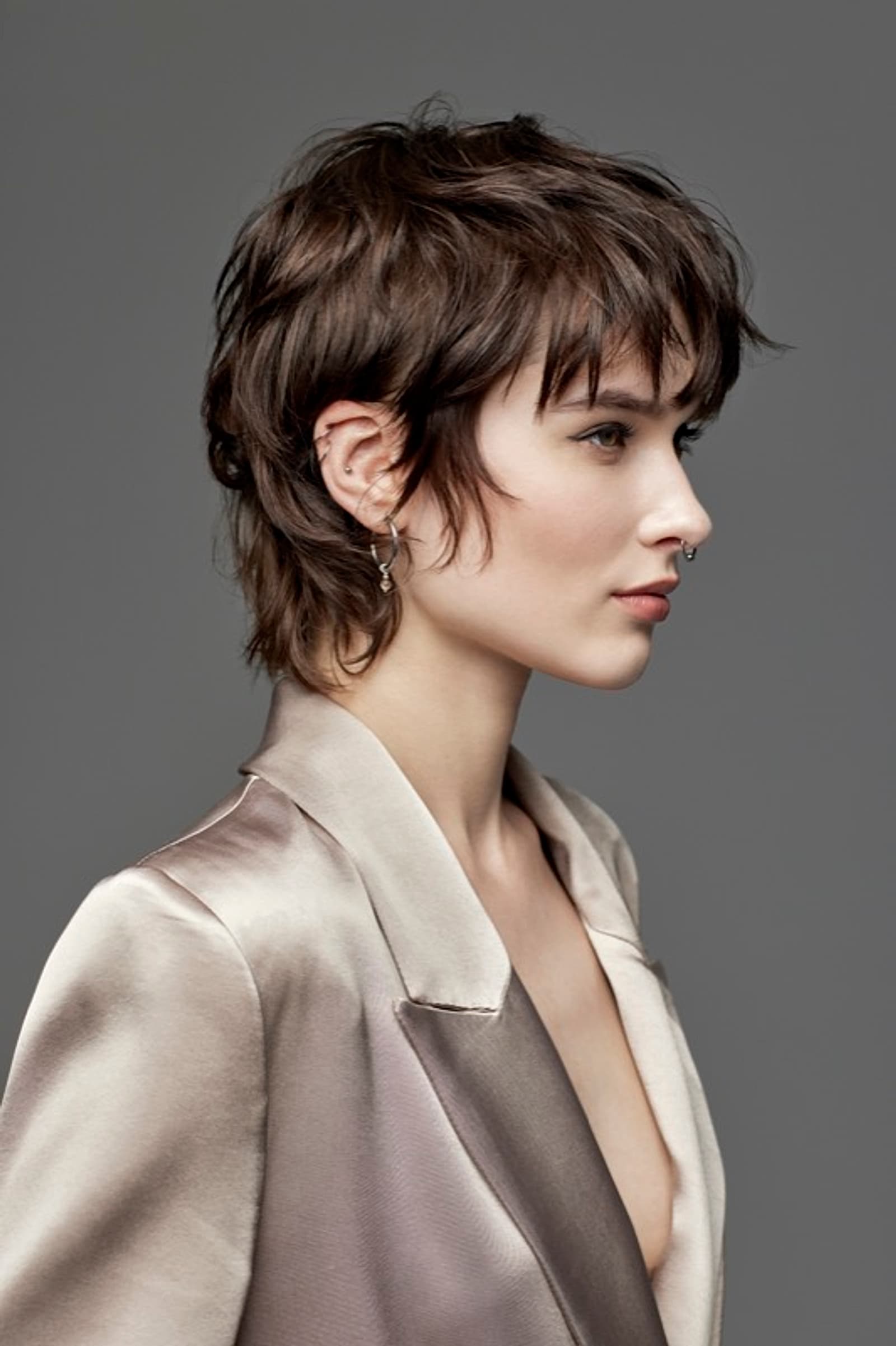 Textured brunette with natural volume and movement